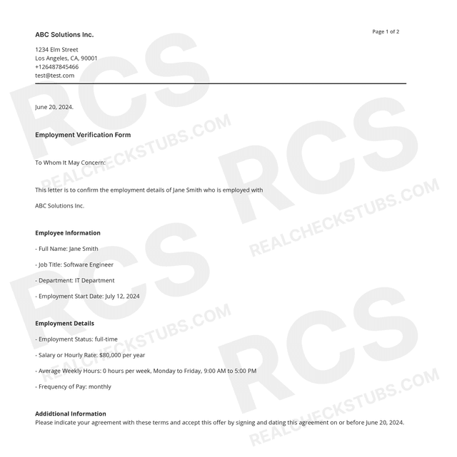 Employment Verification Letter Generator