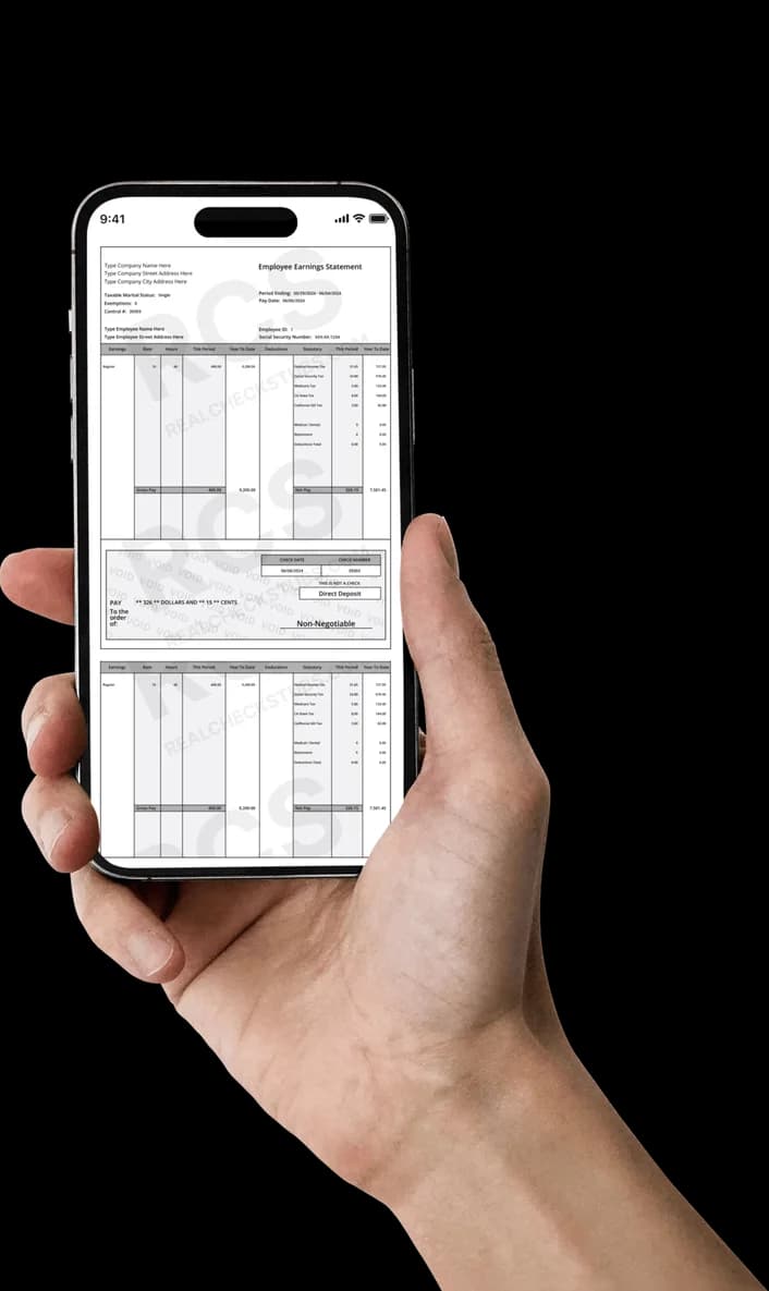 Instantly Generate Real Check Stubs