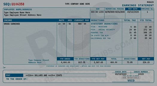 Modern 2 Paystub
