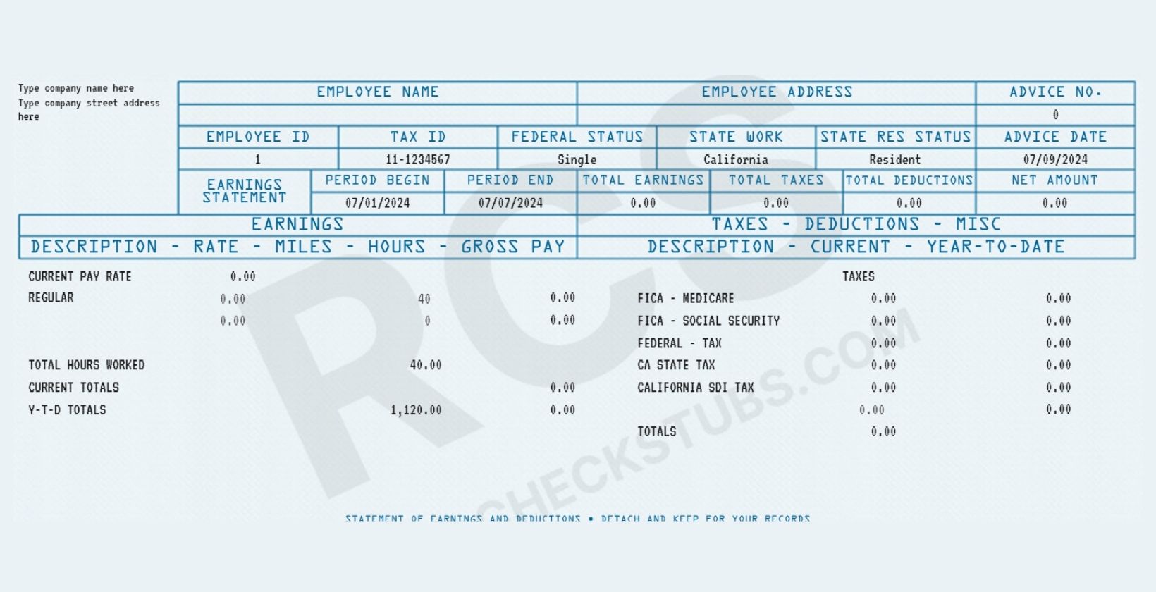 ADVANCED 4 Paystub Template