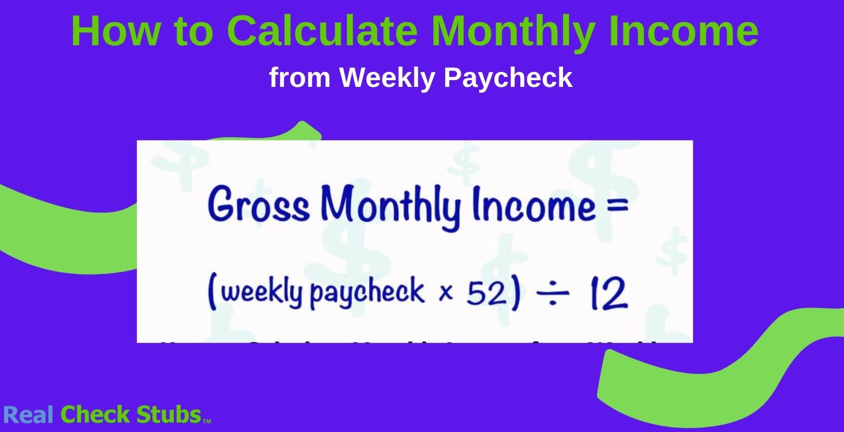 How to calculate monthly income