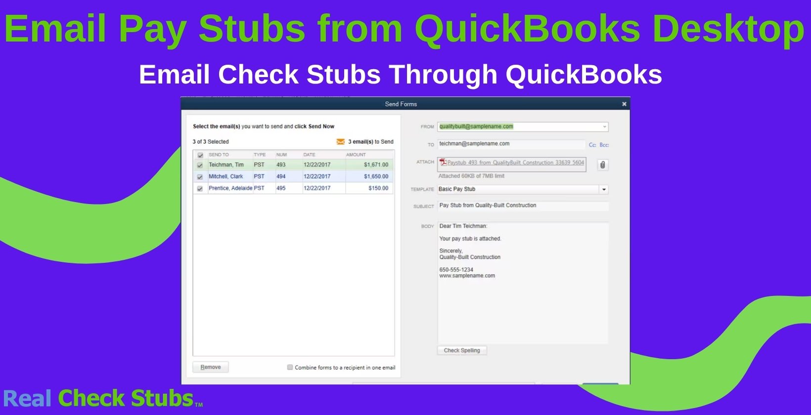 email pay stubs straight from QuickBooks Desktop