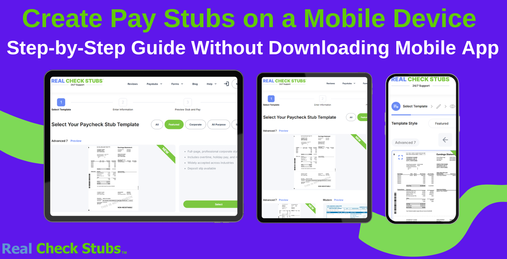 make paystubs on mobile device